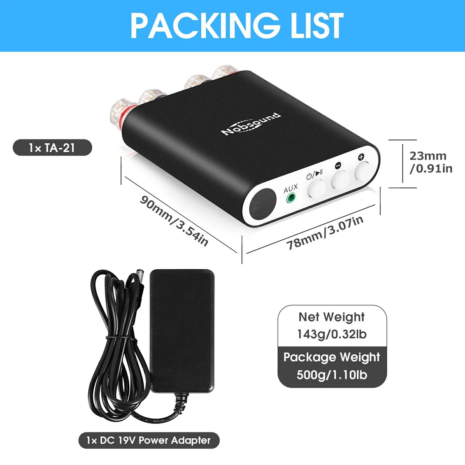 Nobsound TA-21 Mini amplificateur numérique Bluetooth 5.0 DSP récepteur Audio stéréo TPA3221 amplifi