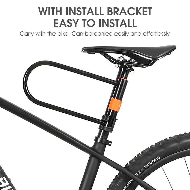 WEST BIKING – serrure de vélo en acier au carbone, antivol, sécurisée, pour vtt, vélo de route, moto