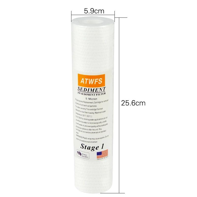 ATWFS filtre purificateur d'eau 5 microns 4x10 "ppf filtre sédiments cartouche de filtre à eau (4 pi
