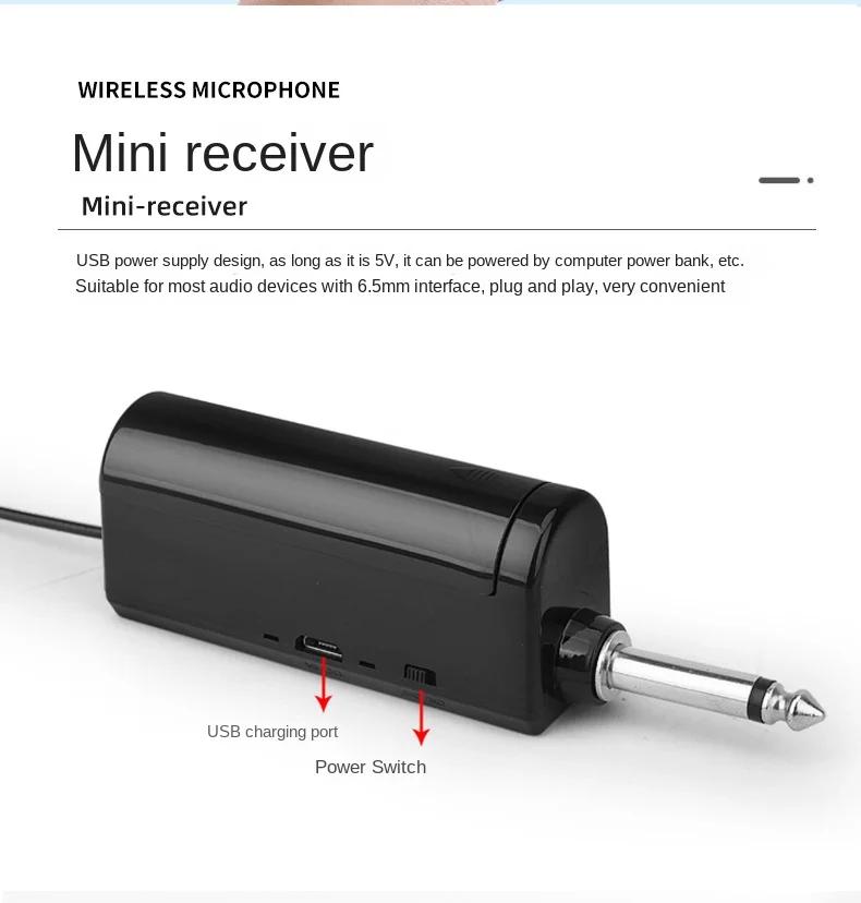 Microphone sans fil 2 canaux UHF, fréquence fixe, portable, pour fête, karaoké, église professionnel