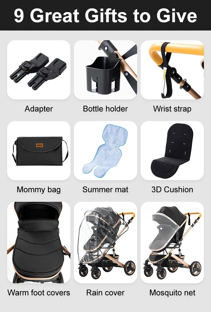 Poussette bébé 3 en 1, système de voyage, landau léger pour nouveau-nés, tout-terrain, compacte et p