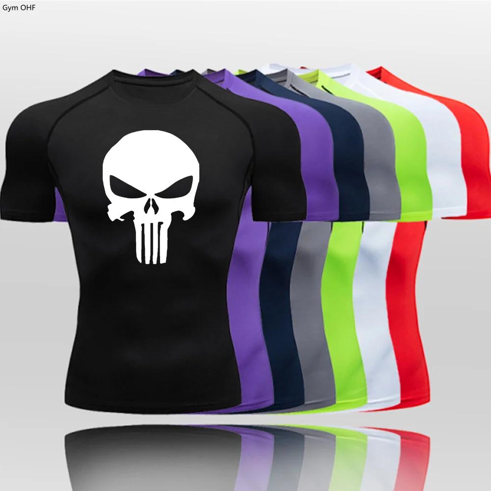 Économie de course à compression pour hommes, coupe sèche, fitness, gym, rashguard, football, entraî