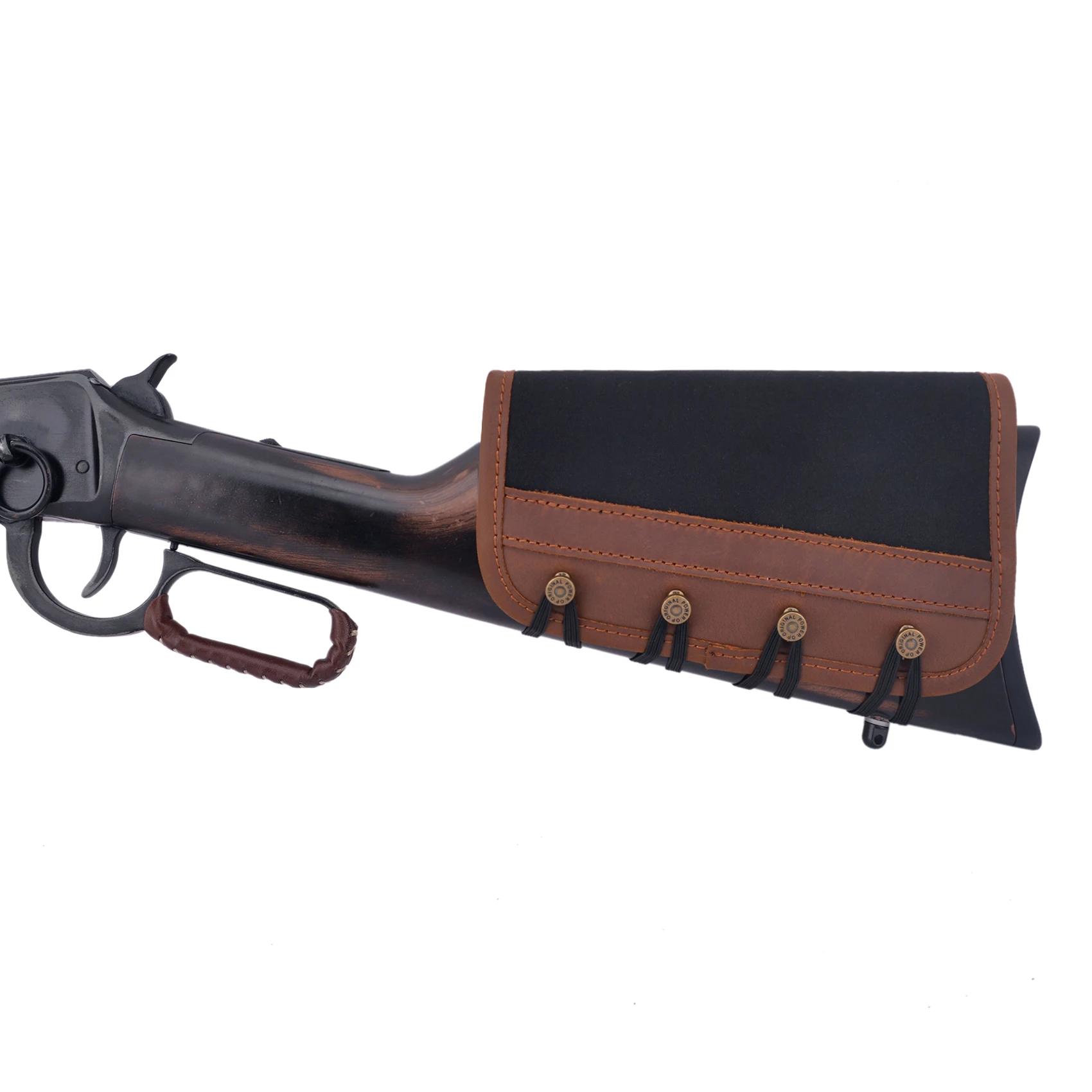 Couverture de culasse de pistolet de fusil en cuir, coussin de repose-joue antidérapant avec 3 couss