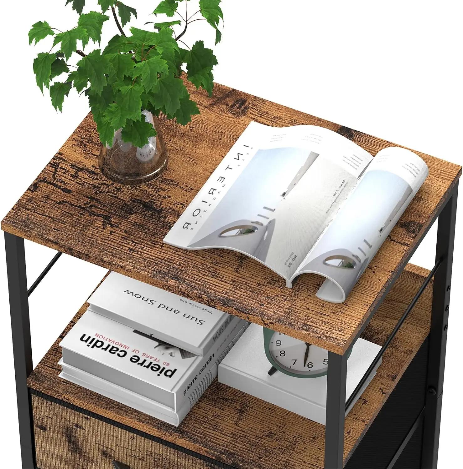 Table de chevet avec tissu, tables de nuit de proximité, table d'appoint de chambre à coucher, étagè