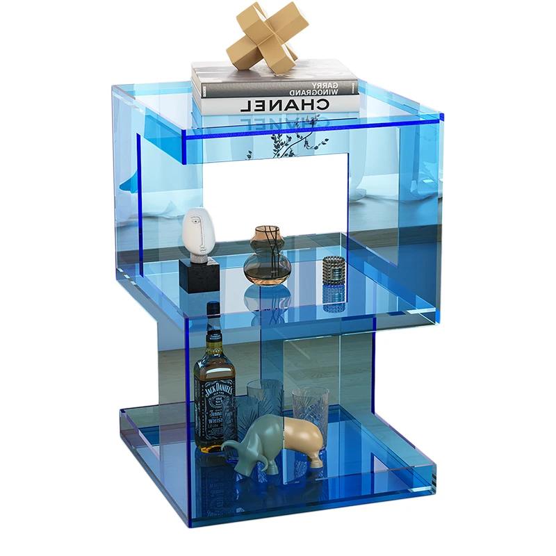 Table d'appoint de canapé en acrylique minimaliste, organisateur d'angle créatif, support de rangeme