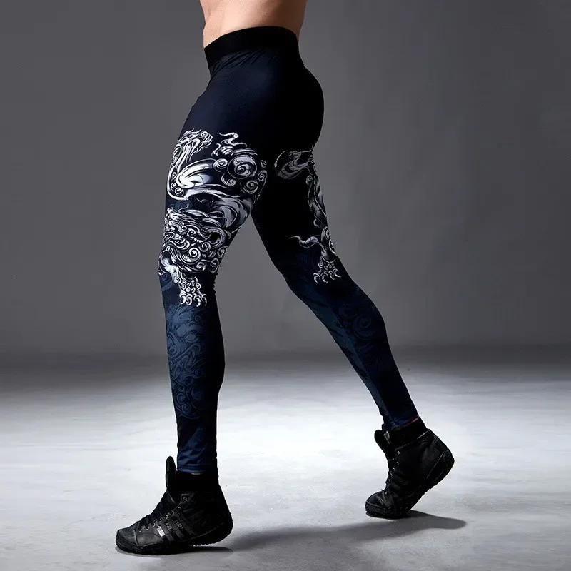 Collants de course longs Dean M pour hommes - Pantalons polyvalents randonnée, fitness, football