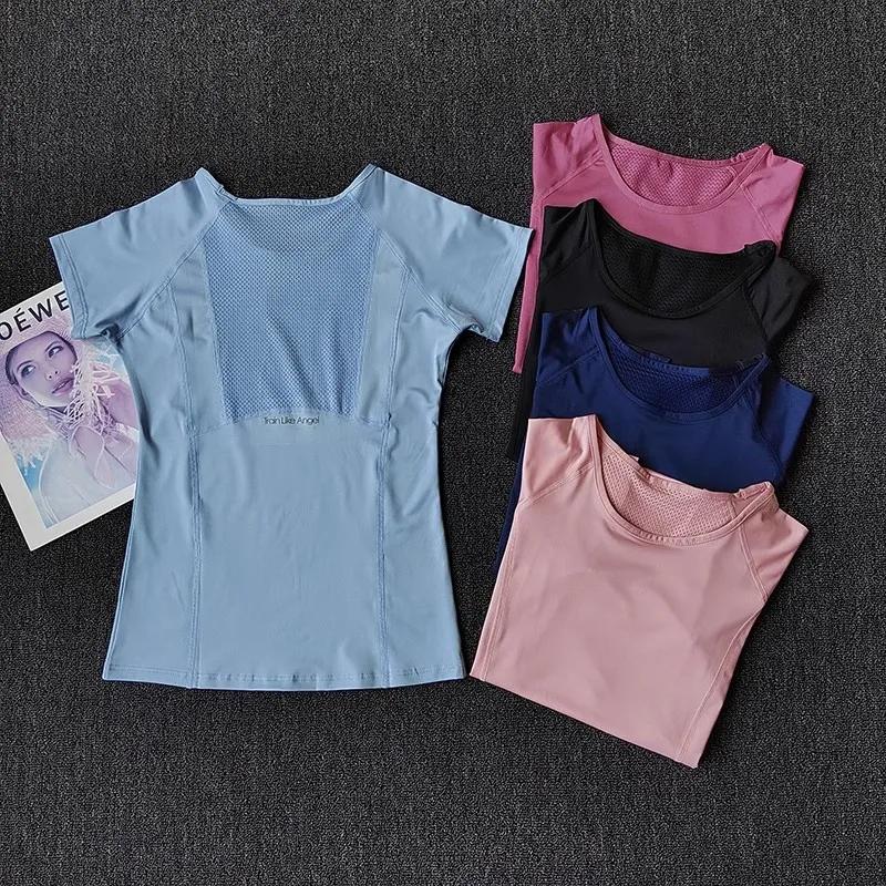 Chemise de sport plein air femme Yoga Fitness - T-Shirt course entraînement vêtements exercice respirant
