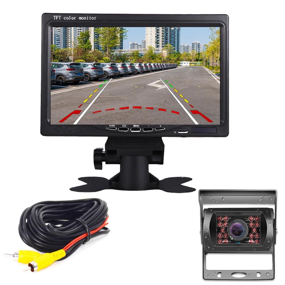 Moniteur de sécurité universel pour voiture, écran HD de 7 pouces, aide au stationnement, caméra de