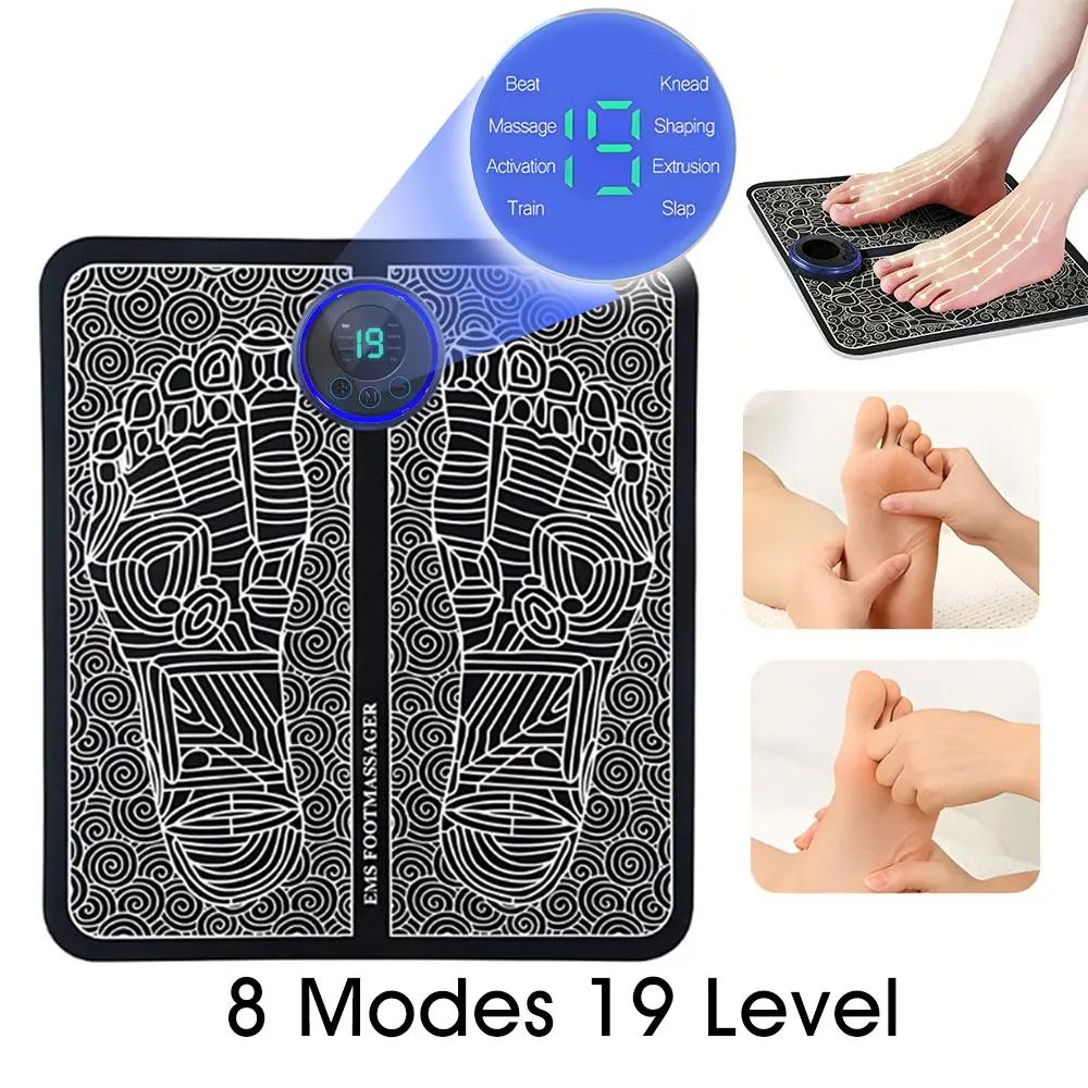 Masseur de pieds électrique, 8 Modes, 19 niveaux, coussin de force, léger, soulage la pression du pi