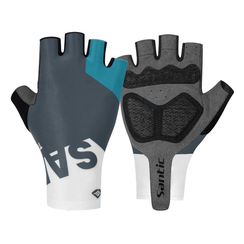 Santic gants de cyclisme été vtt vélo route équitation demi doigt gants Absorption des chocs doigt c