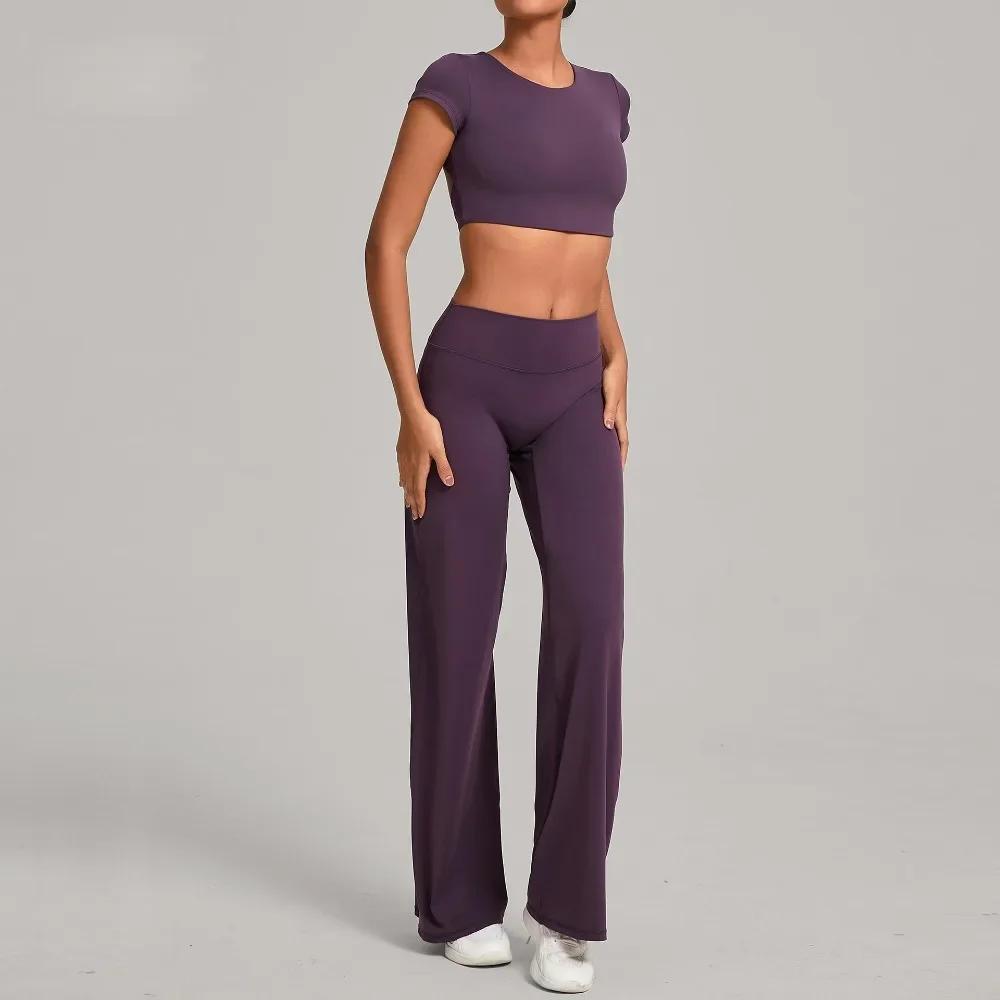 Pantalon de Yoga moulant dos nu, séchage rapide, jambes droites, sport, Fitness, course à pied, ense