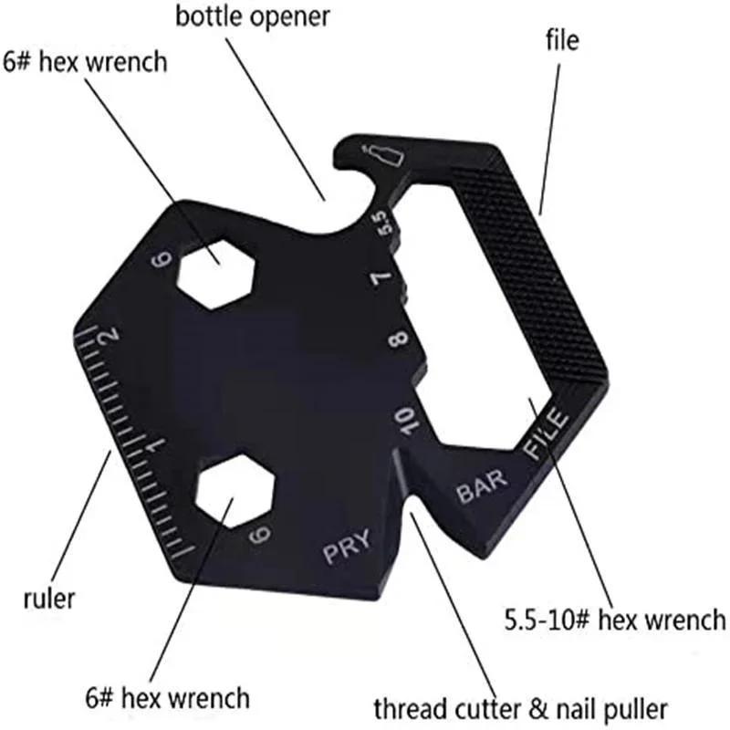 Pièce hexagonale multifonctionnelle pour l'extérieur, outil EDC, couteau à monnaie pliant, porte-clé