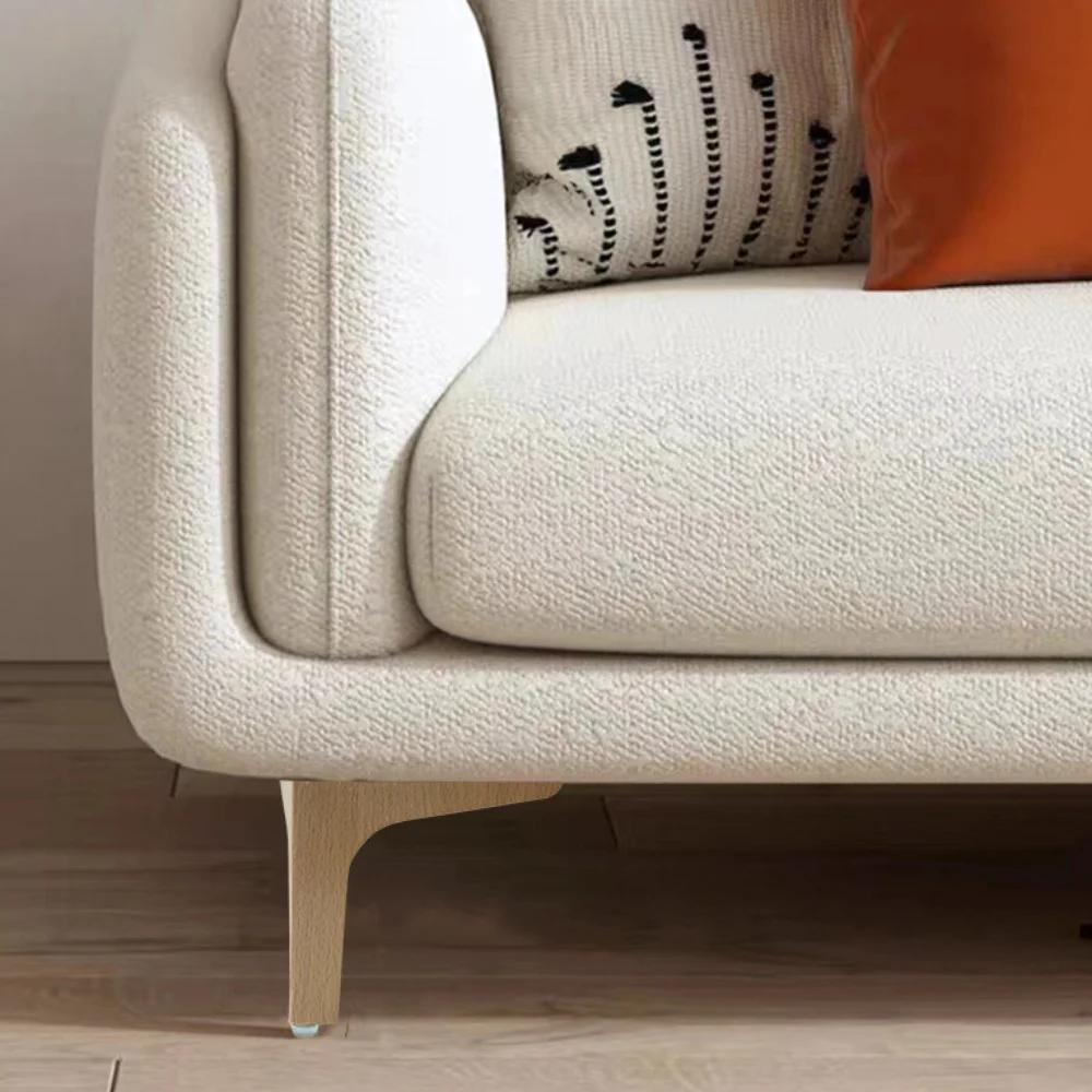 Pieds de canapé en métal en forme de Y en chêne blanc, 10cm, pieds de meubles décoratifs épais pour