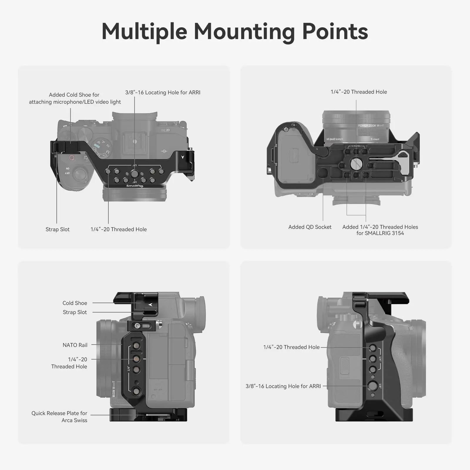 SmallRig A7m4 A7 IV Cage de caméra DSLR complète pour Sony Alpha a7iv A7 IV / Alpha 7S III Kit de Ca