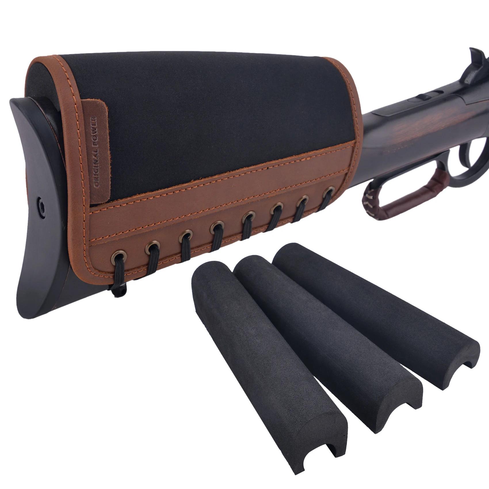 Couverture de culasse de pistolet de fusil en cuir, coussin de repose-joue antidérapant avec 3 couss