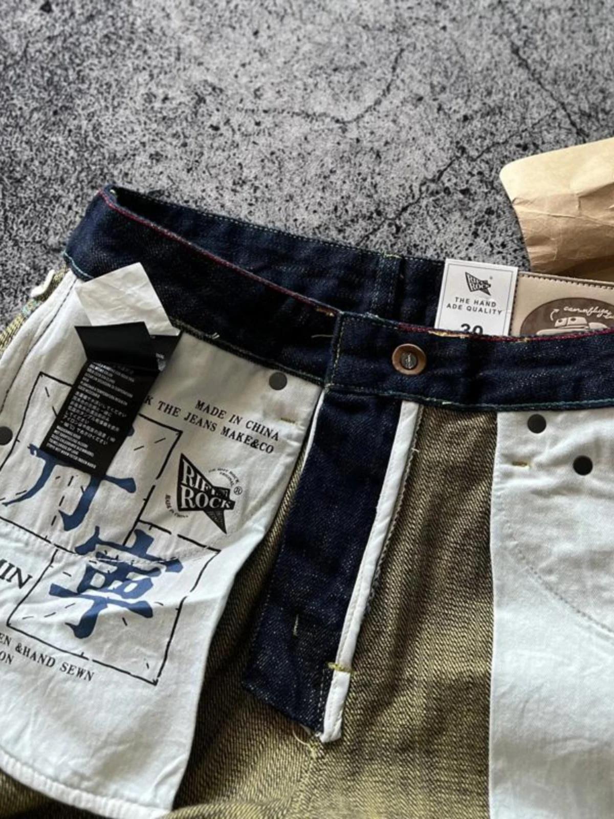 Jean Délavé en Denim Indigo pour Homme, Pantalon Droit Décontracté, Vintage Américain, 100% Coton, S