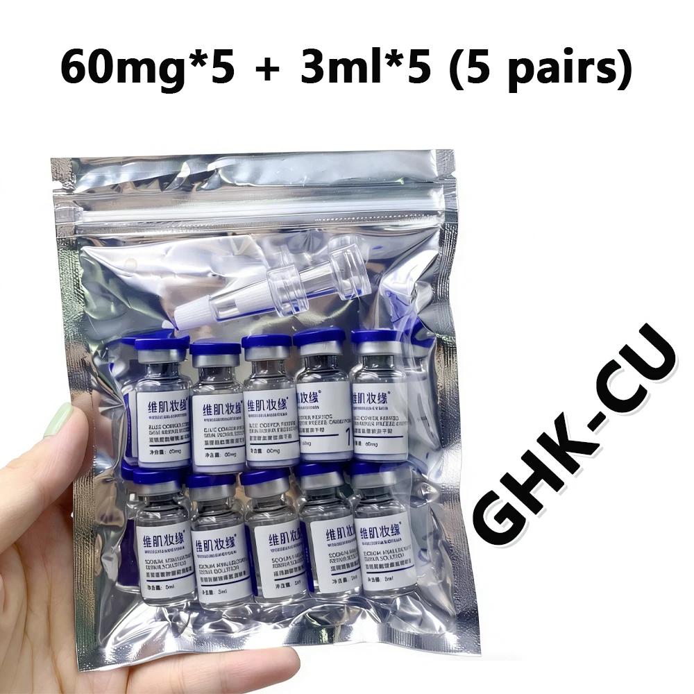 Peptide de cuivre bleu GHK-CU, poudre lyophilisée de cuivre, hydratation, rajeunissement de la peau,
