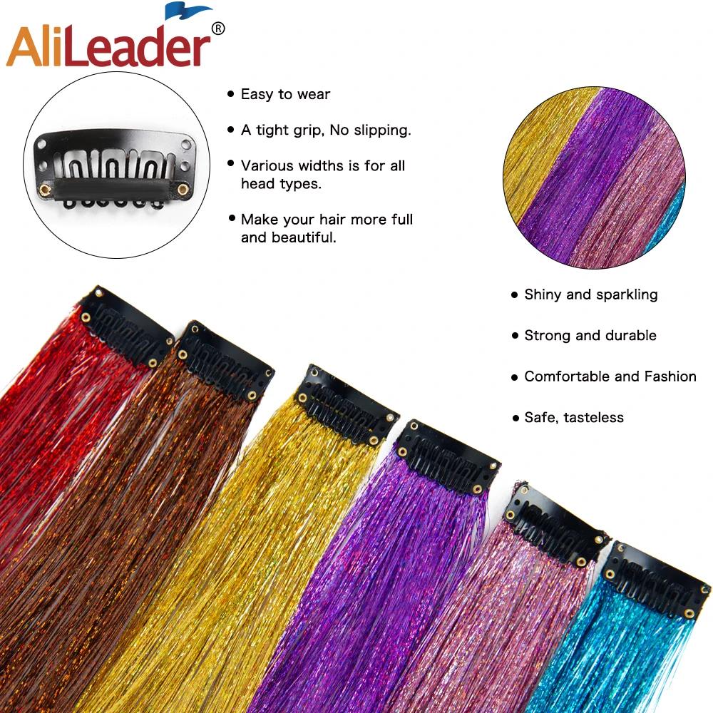 Réinitialisation d'extension de cheveux synthétiques brillants, kit de cheveux Tinsel, nickel é de p