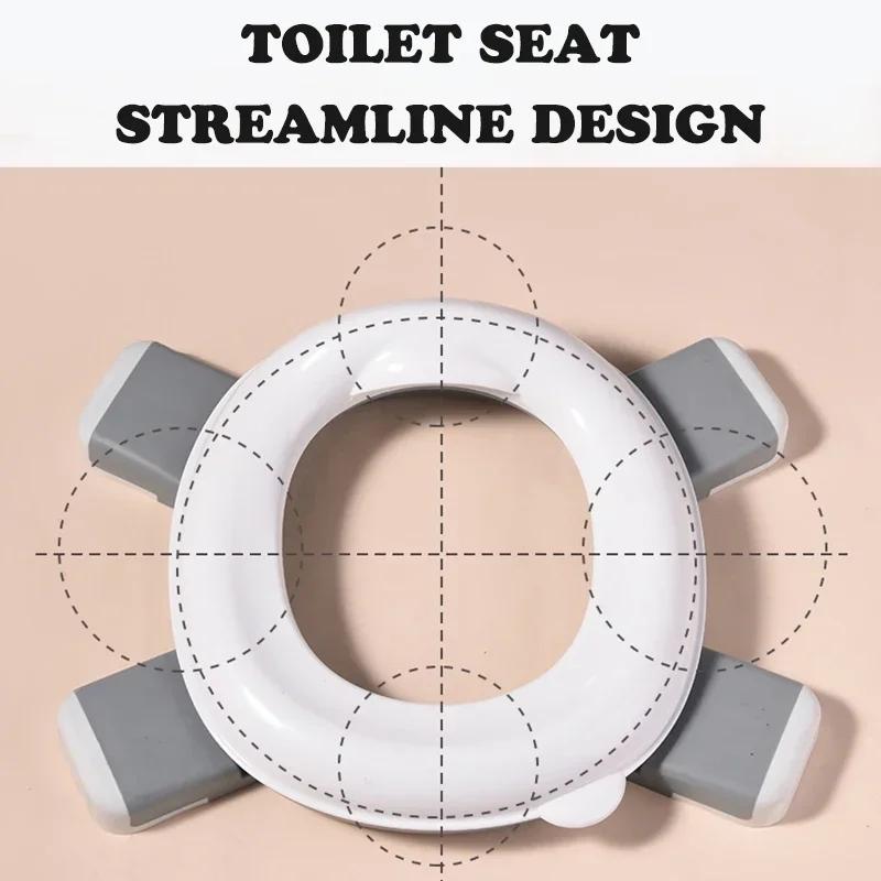 New 3-in-1 Travel Potty Portable Kids Potty Folding Safe Silicone Baby Potty Training Seat Family Ou