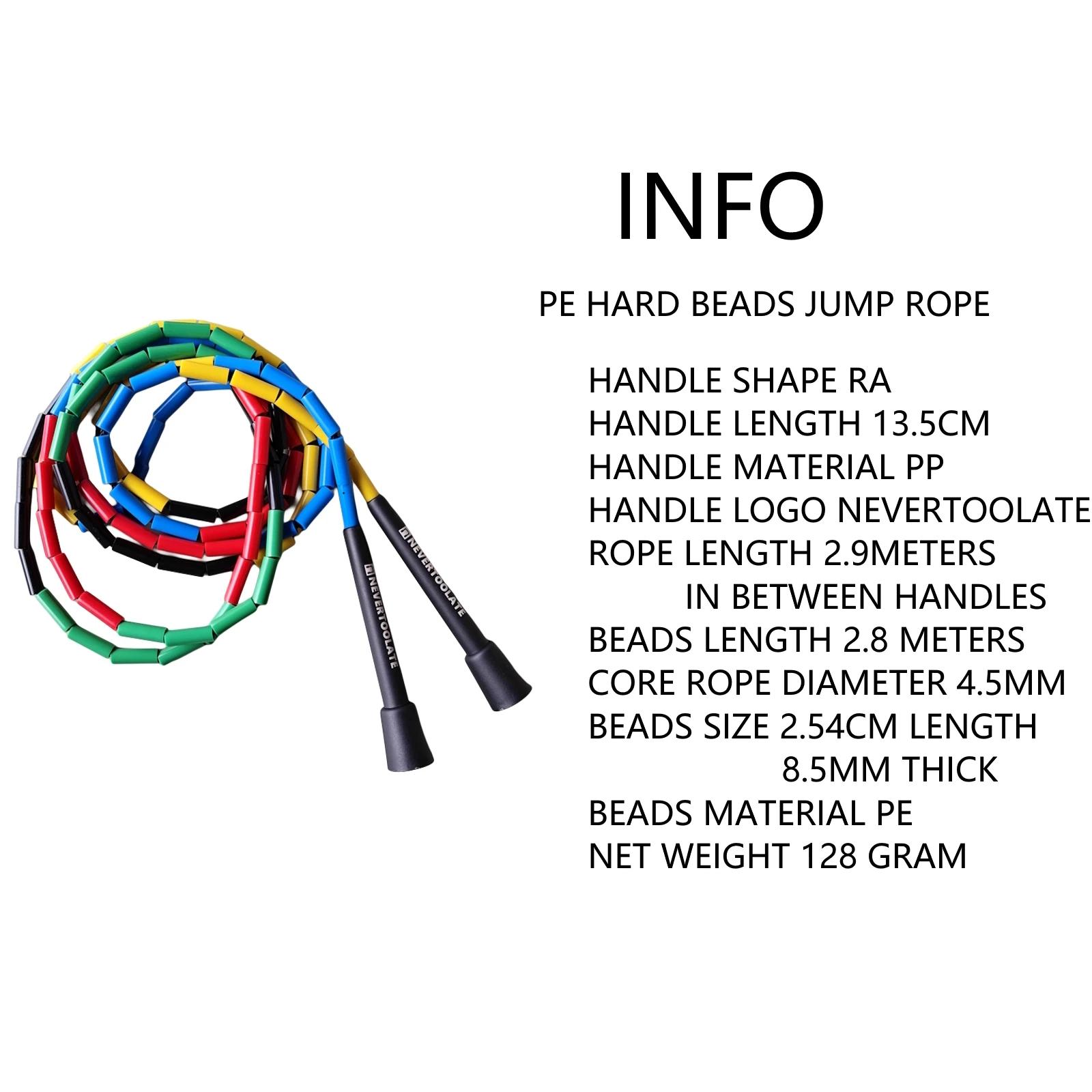 NEVERTOOLATE 128 grammes PE perles dures style libre perlé corde de saut 4.5mm d'épaisseur fil noyau