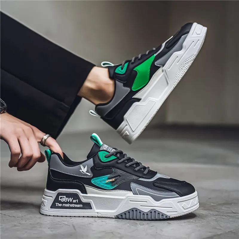 Chaussures de sport décontractées en cuir pour hommes, chaussures basses, chaussures de course, chau