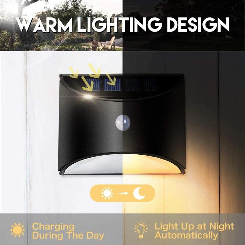 LED lumière solaire capteur de mouvement extérieur appliques murales étanche jardin applique solaire