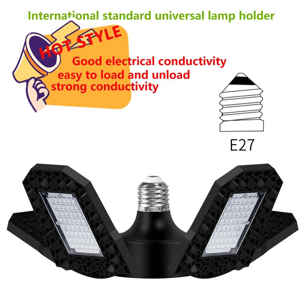 INDA/E26-Lampe de Garage à LED 60W, Ventilateur Réglable et Déformable, Luminaire de Travail Industr