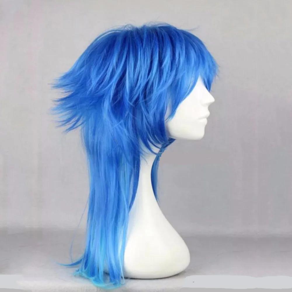 Meurtre dramatique DMMD Seragaki Aoba Cosplay Costume perruque de fête deux tons bleu Ombre cheveux