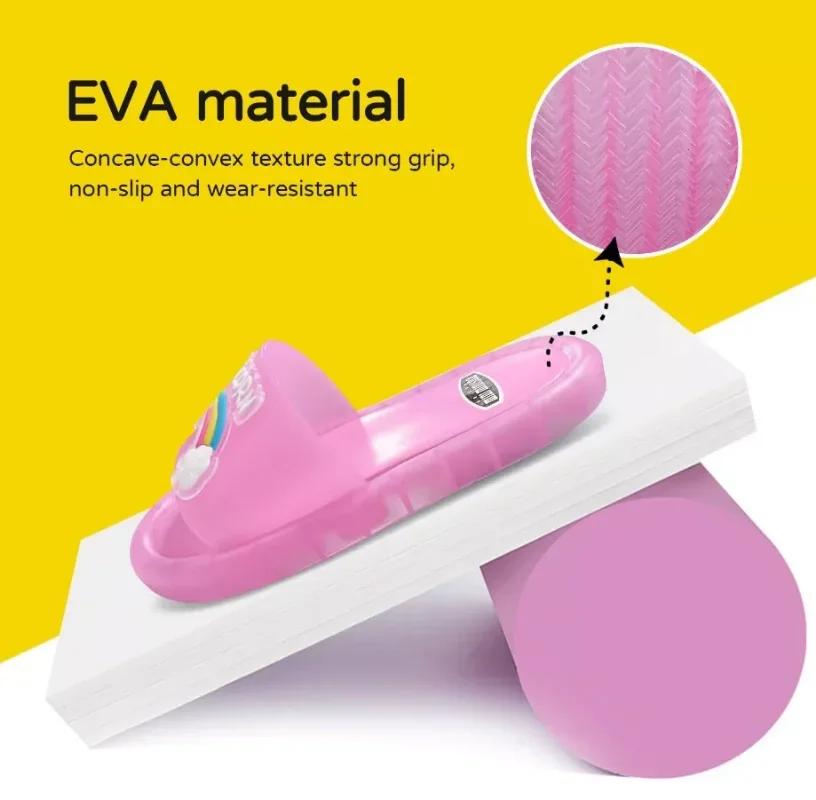 Pantoufles pour enfants garçons et filles, chaussures imprimées d'animaux licorne de dessin animé, c