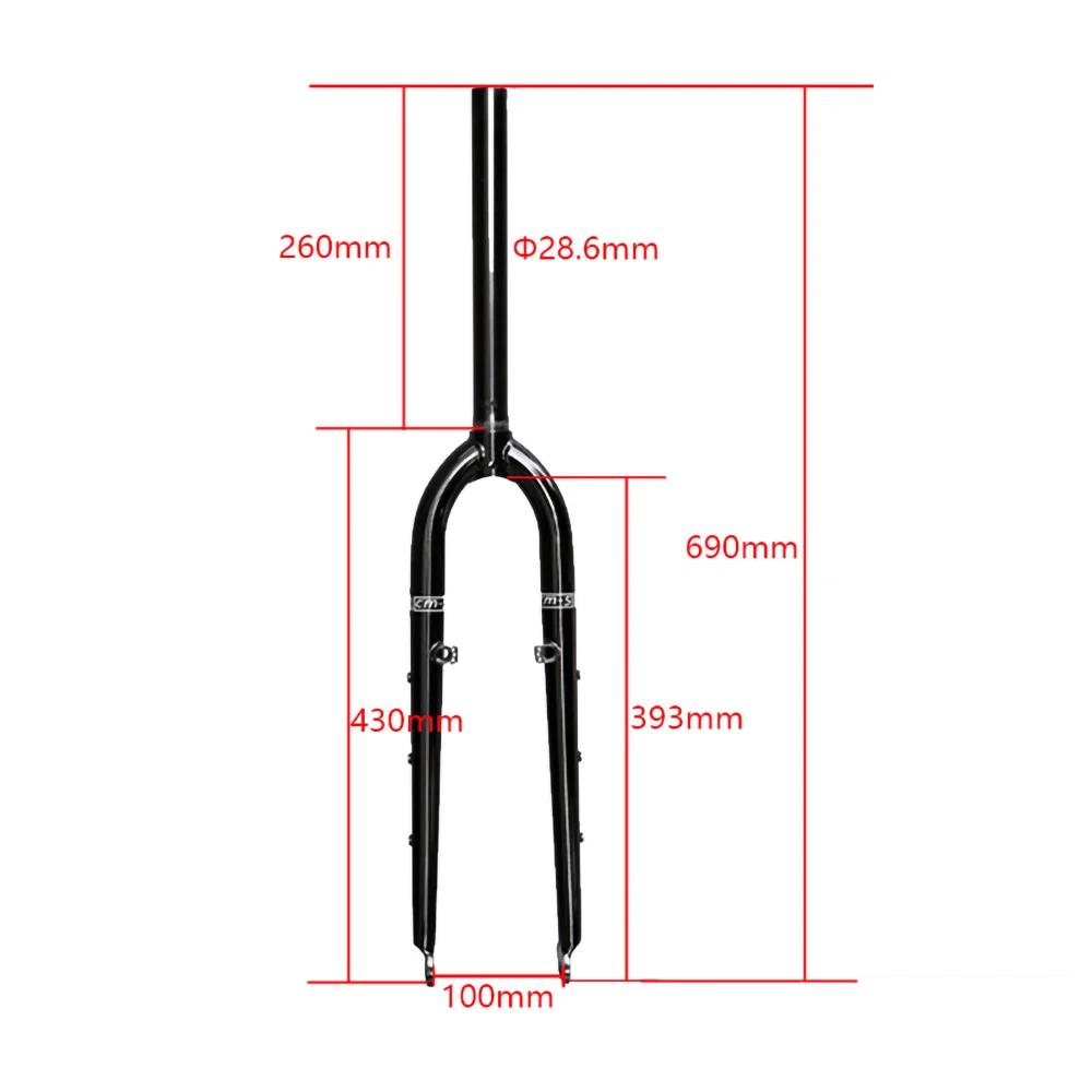 26/27.5ER DARKROCK CM-5 Cr-Mo Steels Fourche Avant 28.6mm DISC et V Frein VTT Rigide Fourche VTT Piè