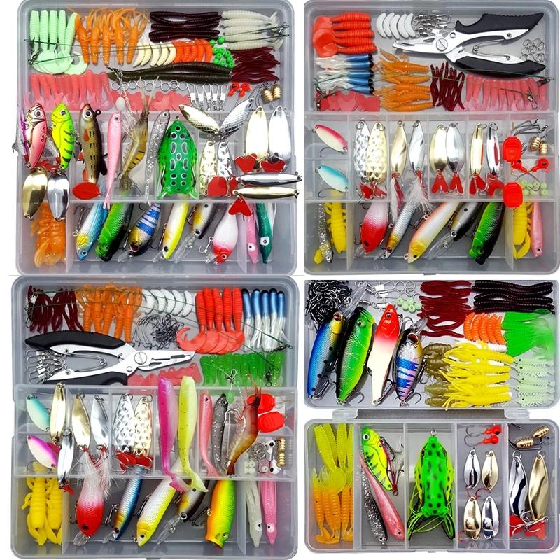 Kit de leurres de pêche, ensemble d'appâts souples et durs, couche d'engrenage, cuillère de gabarit