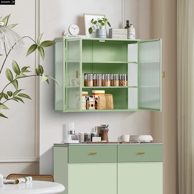 Armoire Murale Moderne à Deux Portes en Verre de 27.56 Pouces, avec Rangement à Trois Niveaux, pour