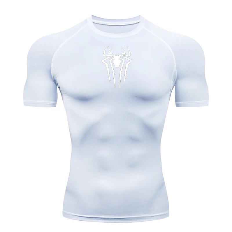 2025 Compression t-shirt hommes à manches courtes Sport t-shirts Fitness course vêtements de Sport h