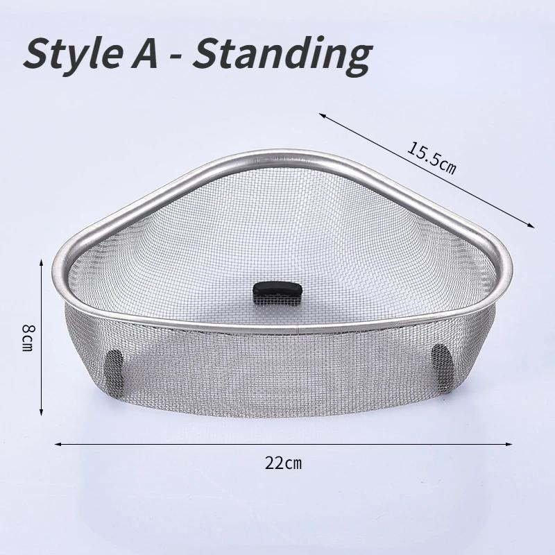Panier de vidange d'évier de cuisine en acier inoxydable, Triangle pour aliments et légumes, filtre