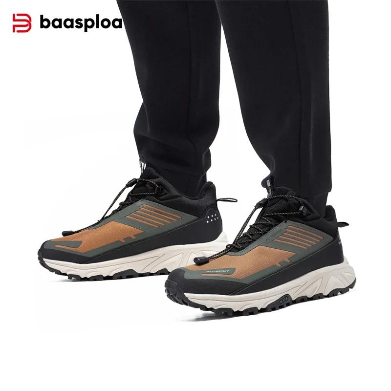 Chaussures de randonnée homme Baasploa imperméables hiver - Confort chaud antidérapant baskets marche