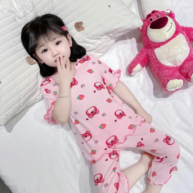 Sanrio – pyjama Kawaii pour filles, 2 pièces, ensembles de vêtements de détente Hello Kitty, vêtemen