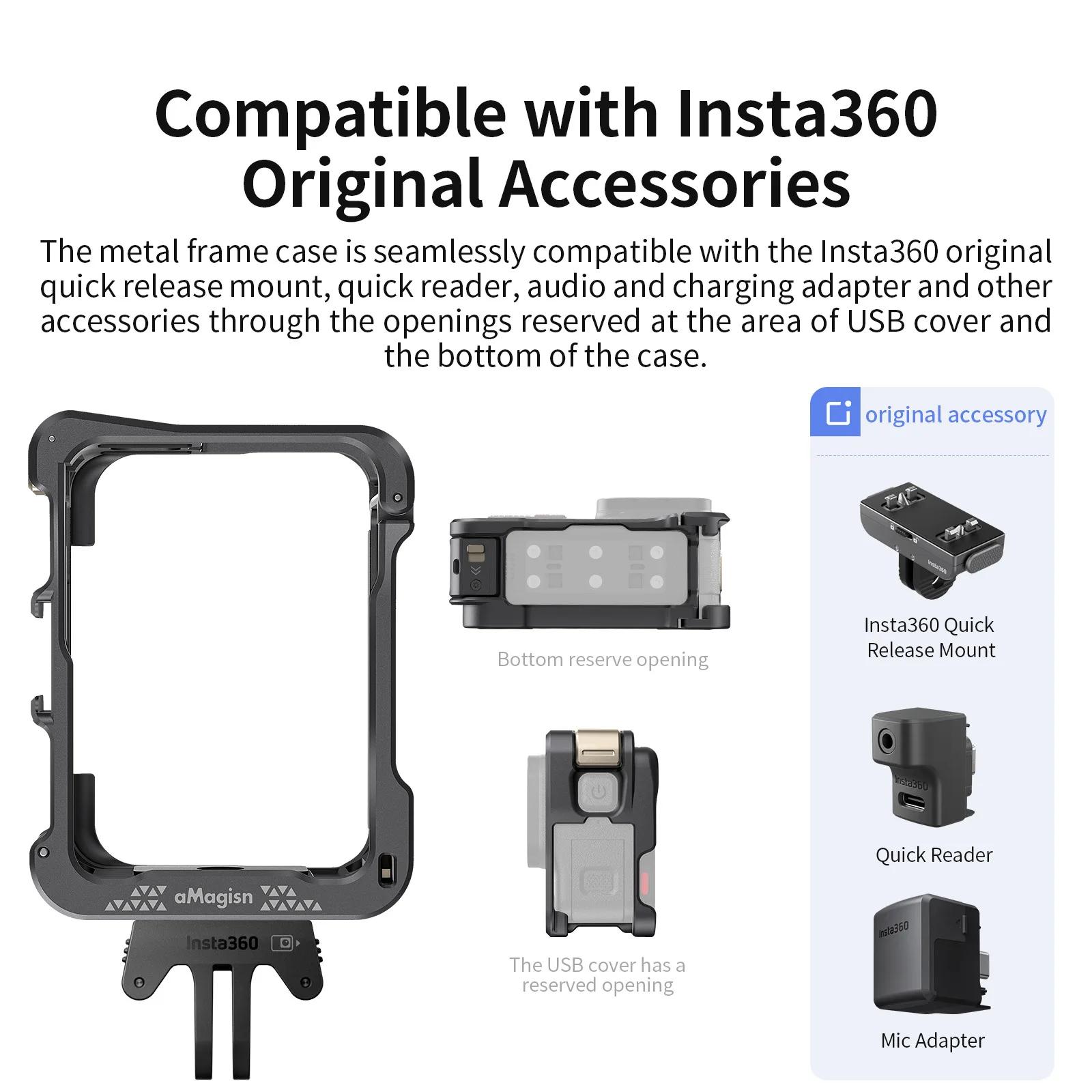 AMagisn-Étui de protection horizontal et vertical, cadre en métal à dégagement rapide, appareil phot