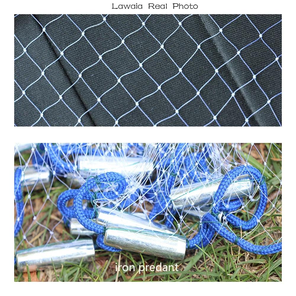 Lawaia filet moulé à la main en aluminium ou anneau en plastique bleu réseau pliant pendentif en aci