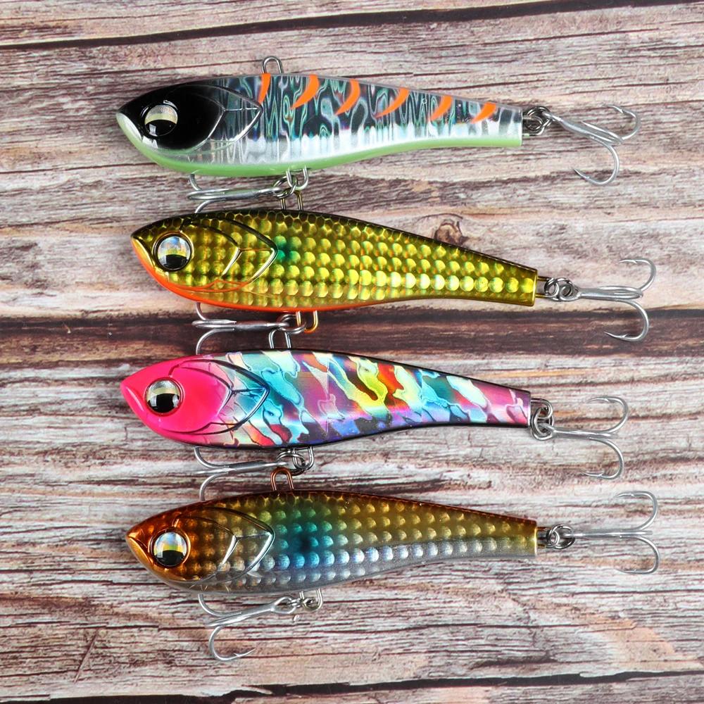 JOHNCOO 70mm/90mm leurres coulants par Vibration avec plaque de fer leurre de pêche VIB sans lèvres