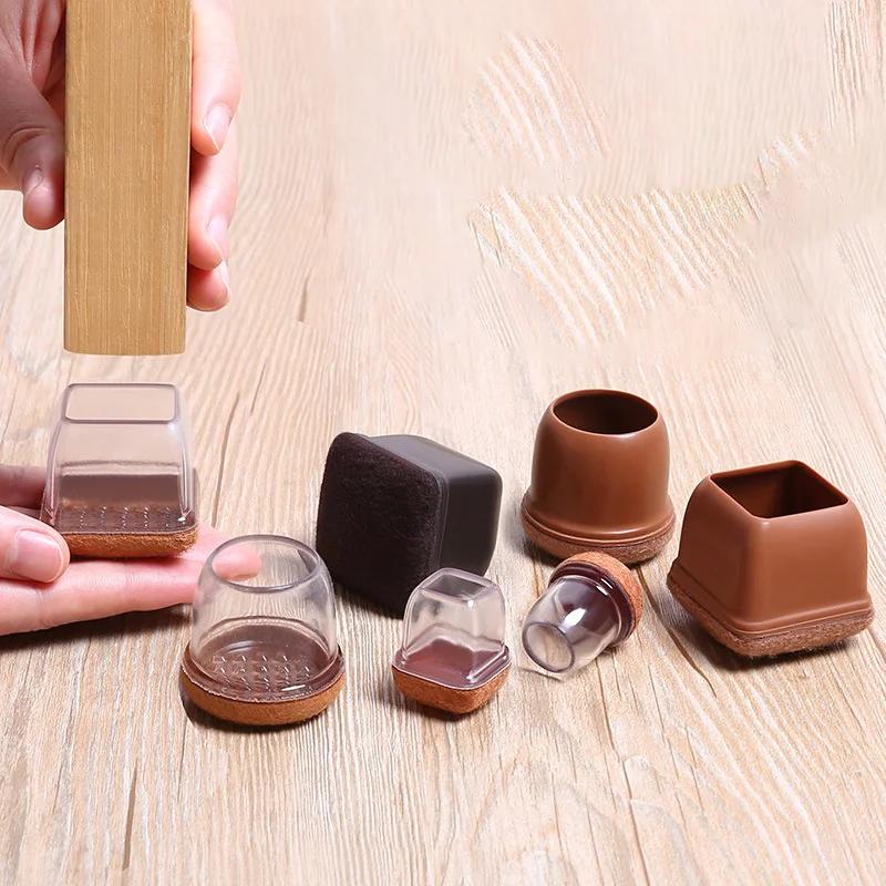 Couvre-pieds de chaise en silicone souple, 8 pièces, coussinets de Protection élastiques pour pieds