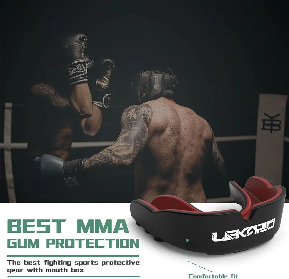 Protège-dents de boxe thaïlandaise pour adultes, protège-dents de sport, protection dentaire MMA Gas