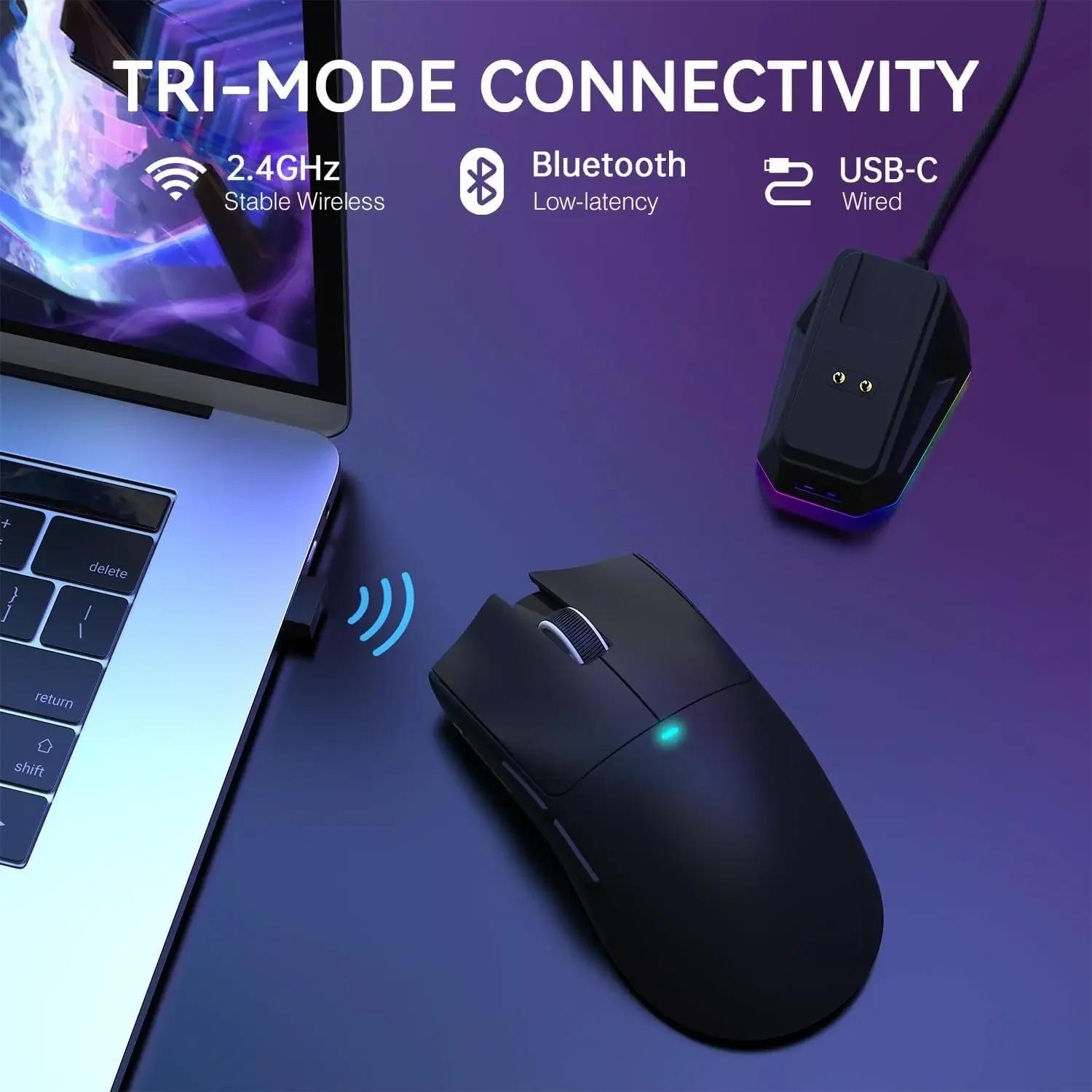 ATTACK SHARK X11 souris de jeu sans fil légère à trois modes avec station de charge RGB capteur opti