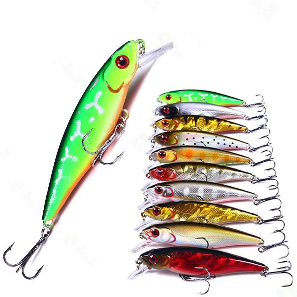 1 pièces leurre de pêche méné 88mm 9.2g appât dur flottant Wobbler Jig appât manivelle carpe bar ray