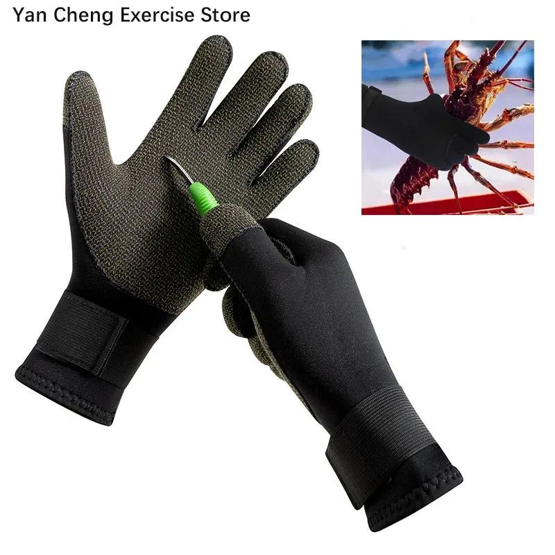 Gants de plongée en Kevlar de 3mm, résistants aux coupures, garde au chaud, noirs, pour la pêche sou