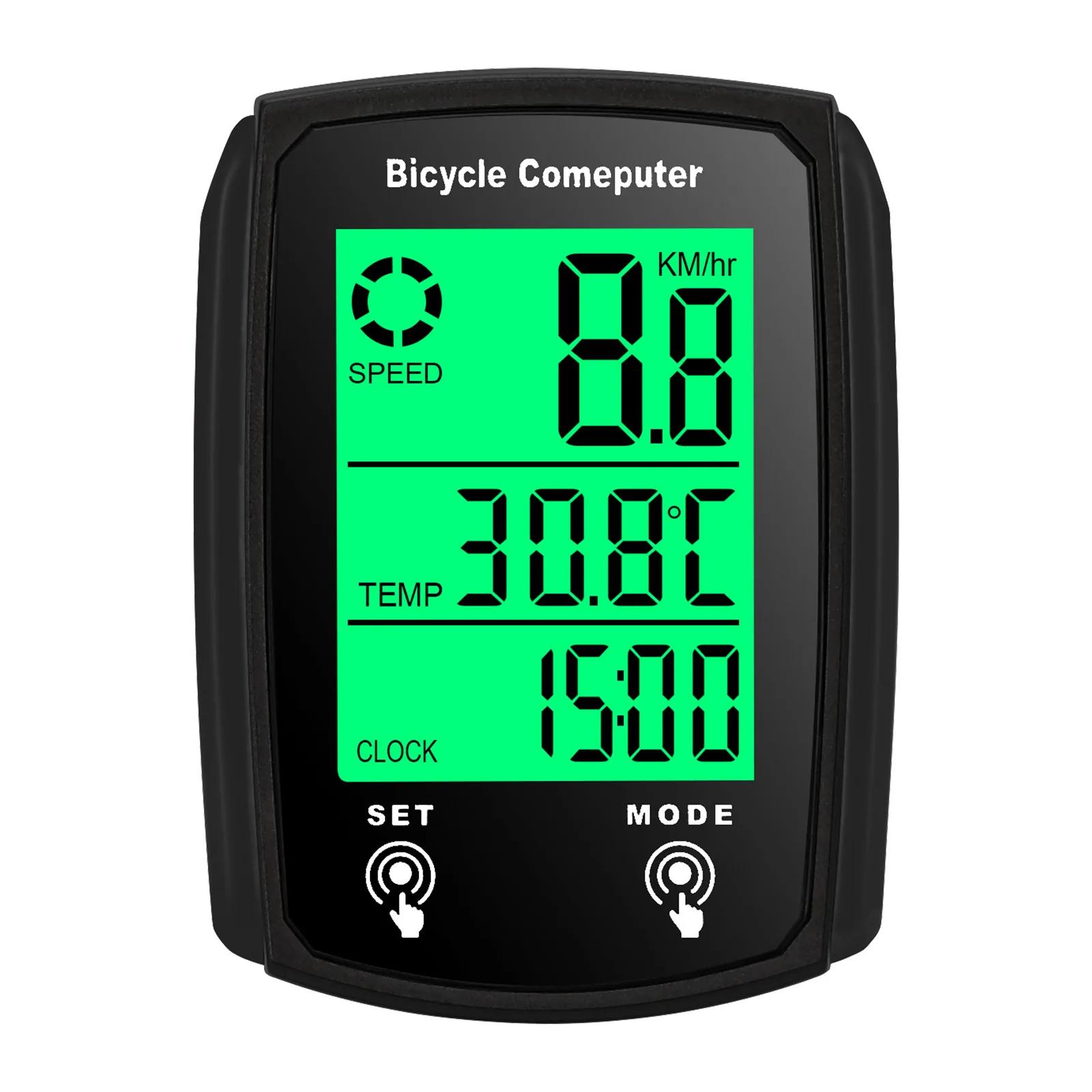 Ordinateur de vélo LCD numérique filaire, compteur de vitesse, odomètre de vitesse avec rétro-éclair