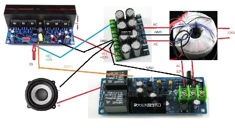 LJM L150W classe AB DC +/- 45V 200W8R (+-60V) 400W 4R (+-60V) amplificateur MONO carte finie 200W MO