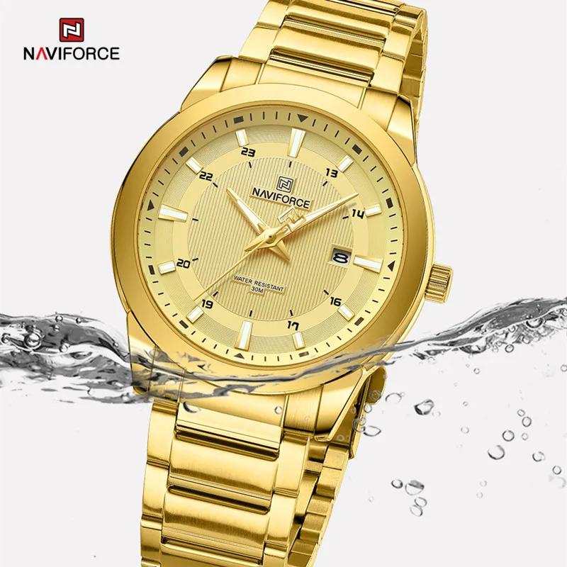 2024 Top marque NAVIFORCE hommes montres bracelet en acier inoxydable décontracté mâle Quartz sport