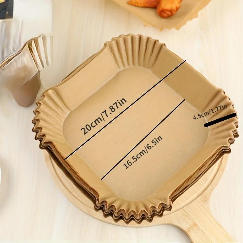 Doublures en papier pour friteuse à air, papier de cuisson étanche, huile-verde de poulet, rond, car