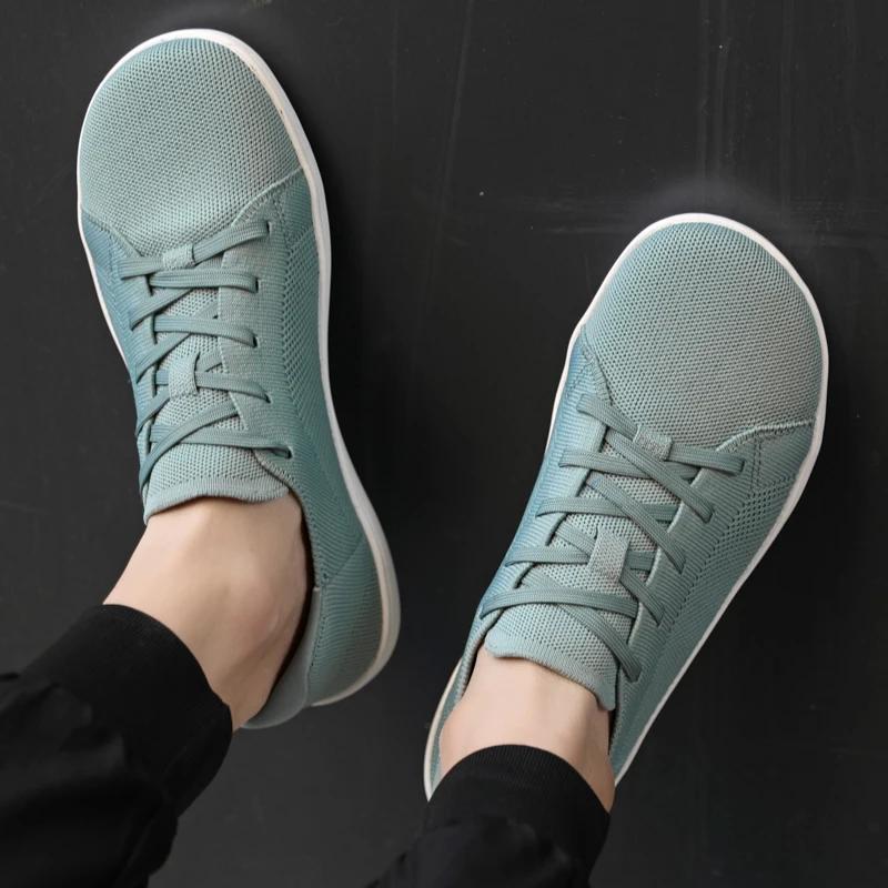 Chaussures sport pieds larges hommes femmes semelle zéro drop légères - Baskets plates décontractées