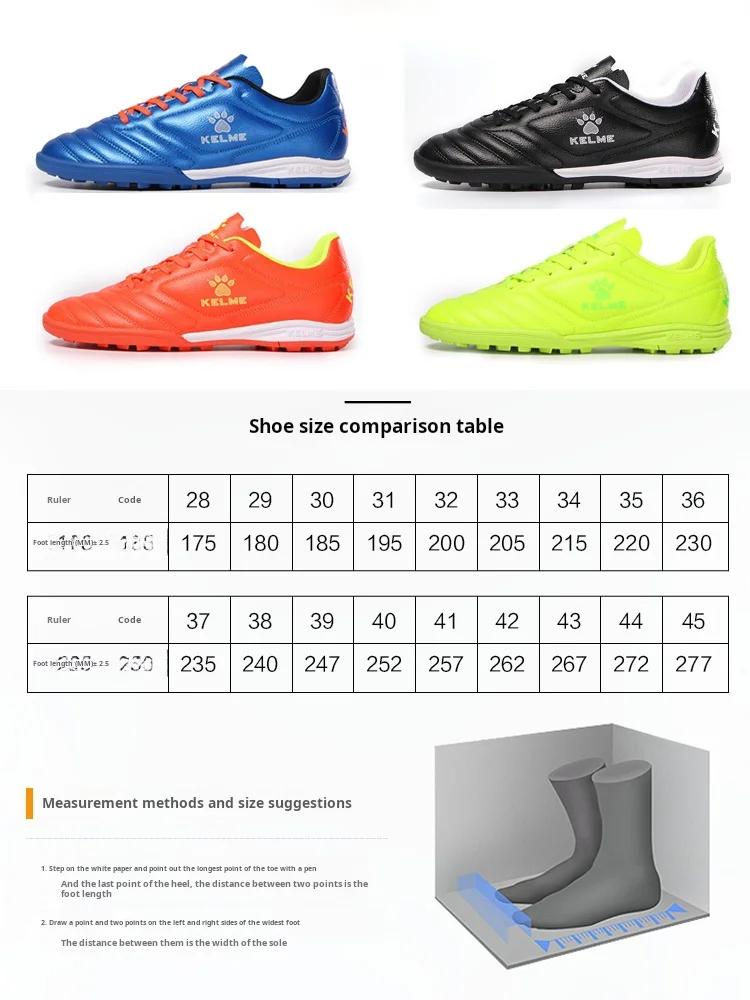 Chaussures de football Kelme Tf Broken Nail pour adultes et jeunes, antidérapantes, pour gazon artif